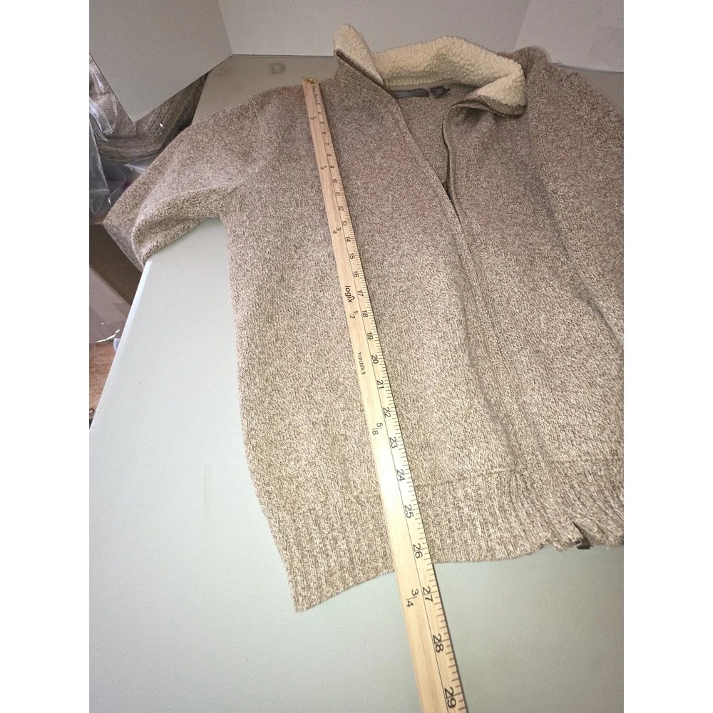 Mens Oscar De La‎ Renta Full Zip Sweater With Sherpa Collar